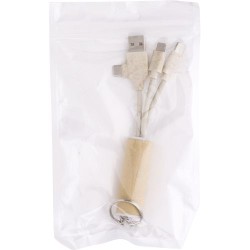 Câble de charge  en carton personnalisé Tyson Matières : acier inoxydable Couleurs : brun cadeau entreprise pas cher