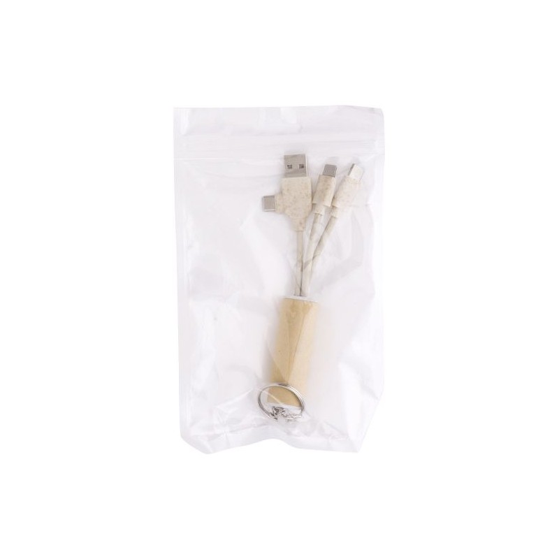 Câble de charge  en carton personnalisé Tyson Matières : acier inoxydable Couleurs : brun cadeau entreprise pas cher