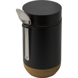 Récipient isotherme double paroi en inox personnalisé Nash Matières : métal Couleurs : noir marquage laser ultra précis