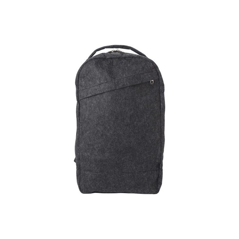 Sac à dos  en feutre rPET personnalisé Eleanor Matières : nylon Couleurs : gris foncé
