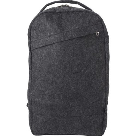 Sac à dos  en feutre rPET personnalisé Eleanor Matières : nylon Couleurs : gris foncé