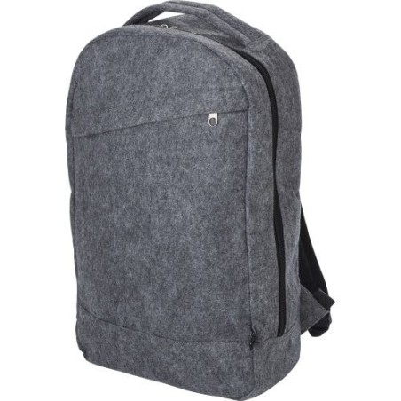 Sac à dos  en feutre rPET personnalisé Eleanor Matières : nylon Couleurs : gris foncé impression haute définition