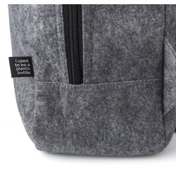 Sac à dos  en feutre rPET personnalisé Eleanor Matières : nylon Couleurs : gris foncé livraison express 24h 48h