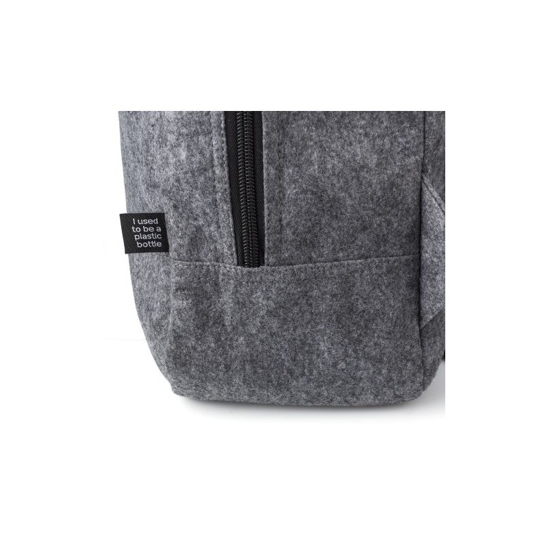 Sac à dos  en feutre rPET personnalisé Eleanor Matières : nylon Couleurs : gris foncé livraison express 24h 48h