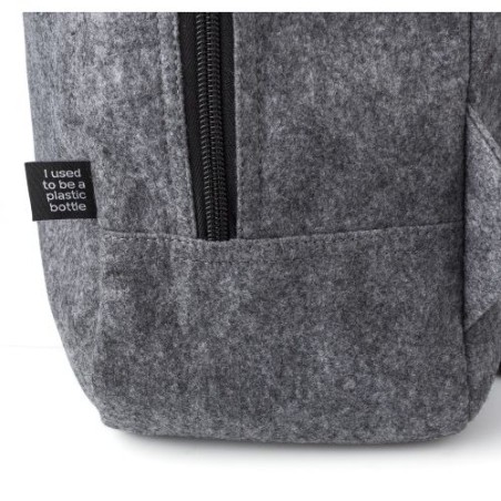 Sac à dos  en feutre rPET personnalisé Eleanor Matières : nylon Couleurs : gris foncé livraison express 24h 48h