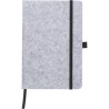 Carnet A5 personnalisé en feutre  rPET Harper Matières : caoutchouc Couleurs : gris cadeau entreprise pas cher