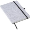 Carnet A5 personnalisé en feutre  rPET Harper Matières : caoutchouc Couleurs : gris impression haute définition