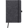 Carnet A5 personnalisé en feutre  rPET Harper Matières : caoutchouc Couleurs : gris foncé personnalisable avec votre logo