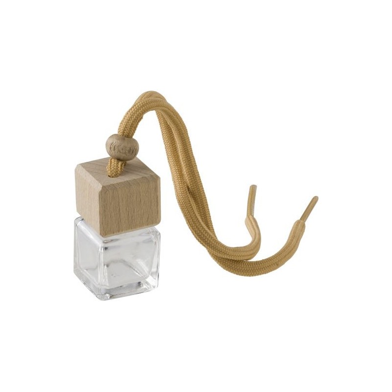 Désodorisant rechargeable  pour voiture - Senteur New Car personnalisée Roman Matières : bois Couleurs : brun cadeau entreprise 