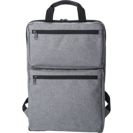 Sac à dos publicitaire et pratique en polycanvas Seth Matières : polyester Couleurs : gris