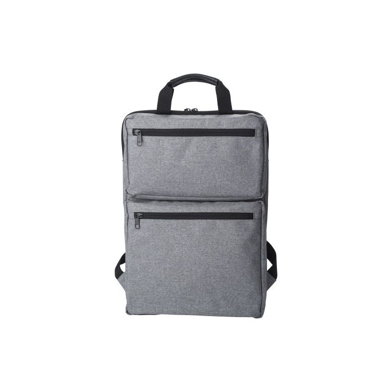 Sac à dos publicitaire et pratique en polycanvas Seth Matières : polyester Couleurs : gris marquage laser ultra précis