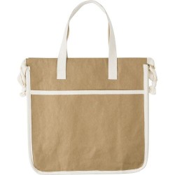 Sac shopping personnalisé en papier laminé  - Emery Matières : coton Couleurs : brun