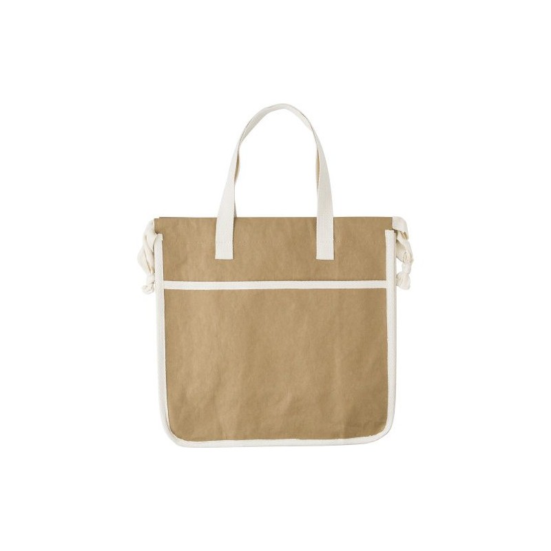 Sac shopping personnalisé en papier laminé  - Emery Matières : coton Couleurs : brun