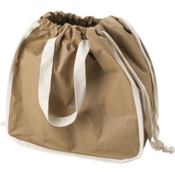 Sac shopping personnalisé en papier laminé  - Emery Matières : coton Couleurs : brun cadeau entreprise pas cher
