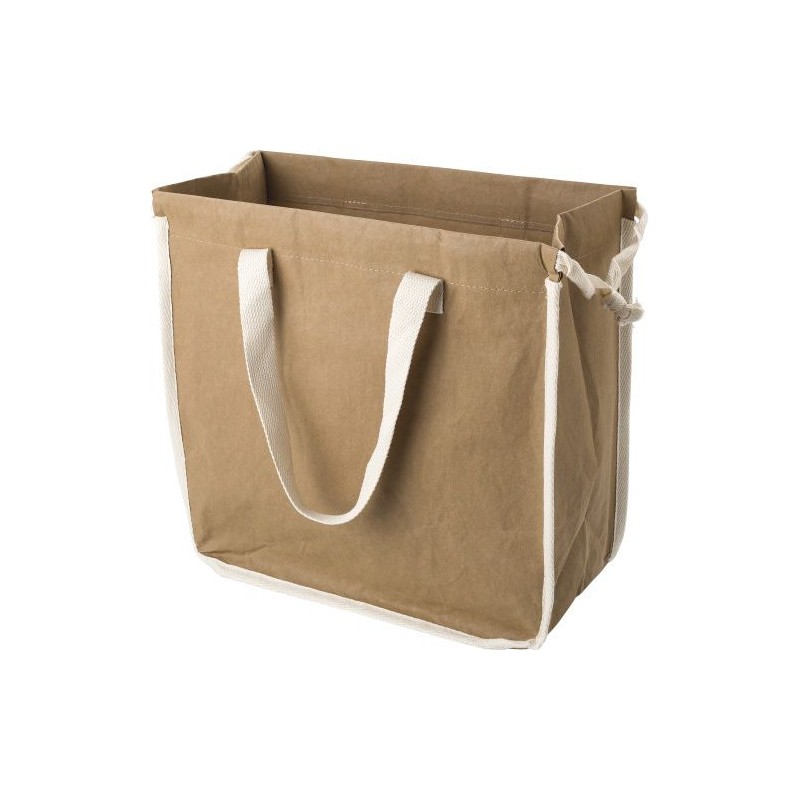 Sac shopping personnalisé en papier laminé  - Emery Matières : coton Couleurs : brun goodies publicitaire événementiel