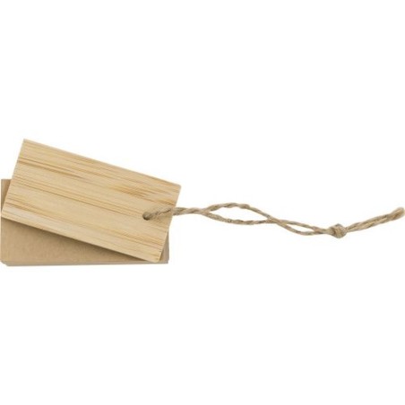Étui  en bambou avec feuillets pratiques - Kingston Matières : bambou Couleurs : brun cadeau entreprise pas cher