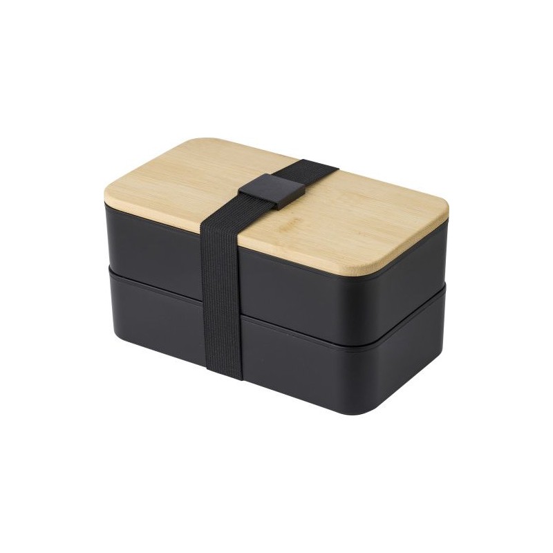 Lunch box  à double compartiment en PP - Maxton Matières : bambou Couleurs : blanc livraison express 24h 48h