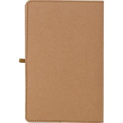 Carnet A5 personnalisé en papier kraft - Johanna Matières : caoutchouc Couleurs : brun cadeau entreprise pas cher