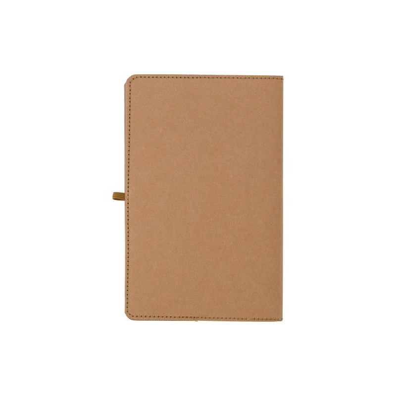 Carnet A5 personnalisé en papier kraft - Johanna Matières : caoutchouc Couleurs : brun cadeau entreprise pas cher