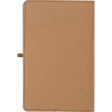 Carnet A5 personnalisé en papier kraft - Johanna Matières : caoutchouc Couleurs : brun cadeau entreprise pas cher