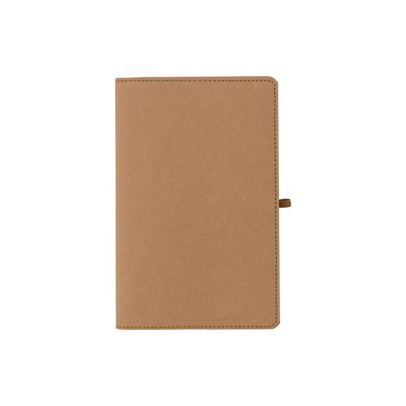 Carnet A5 personnalisé en papier kraft - Johanna Matières : caoutchouc Couleurs : brun livraison express 24h 48h