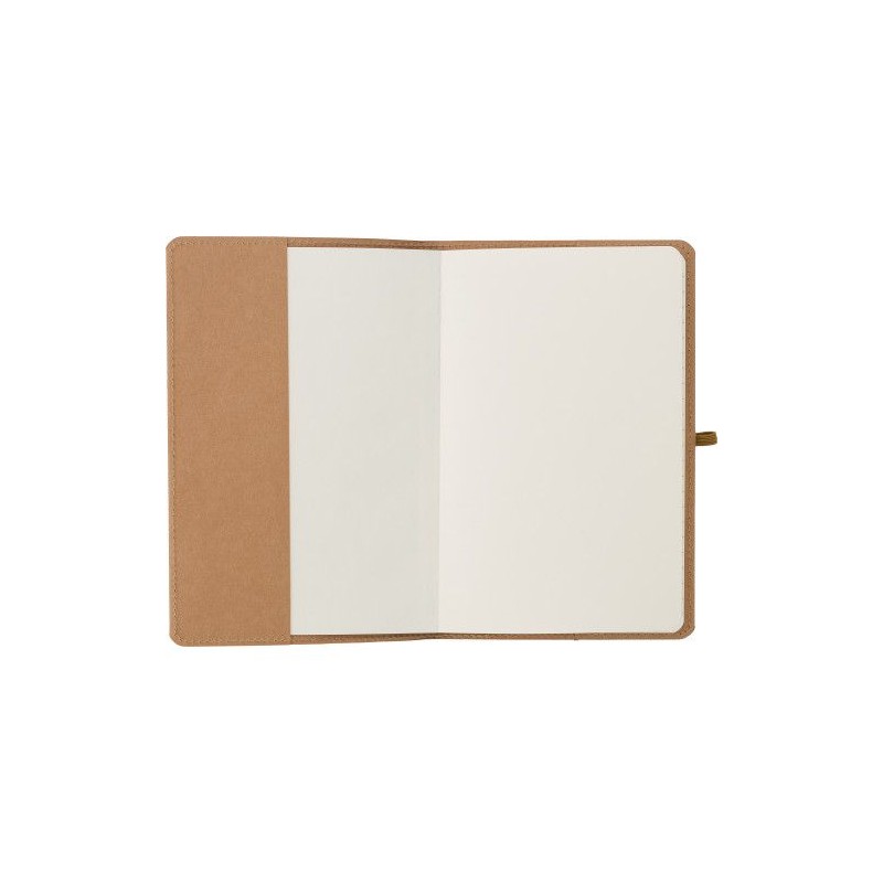Carnet A5 personnalisé en papier kraft - Johanna Matières : caoutchouc Couleurs : brun objet promotionnel éco-responsable