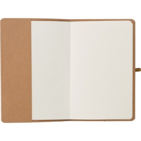 Carnet A5 personnalisé en papier kraft - Johanna Matières : caoutchouc Couleurs : brun objet promotionnel éco-responsable