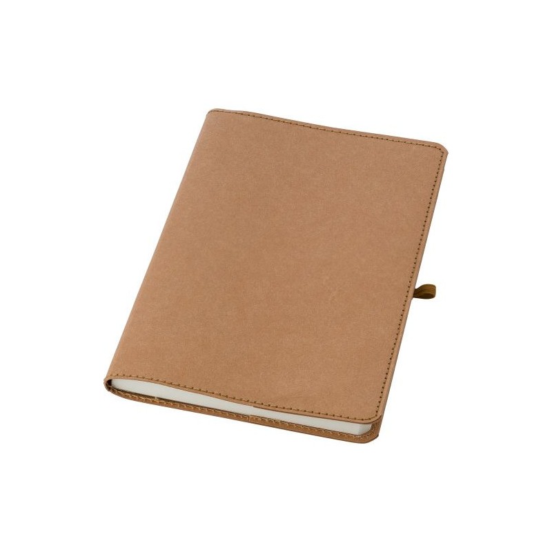 Carnet A5 personnalisé en papier kraft - Johanna Matières : caoutchouc Couleurs : brun personnalisation rapide en France