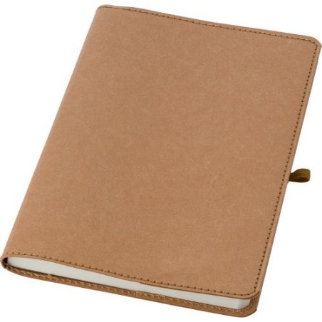 Carnet A5 personnalisé en papier kraft - Johanna Matières : caoutchouc Couleurs : brun personnalisation rapide en France