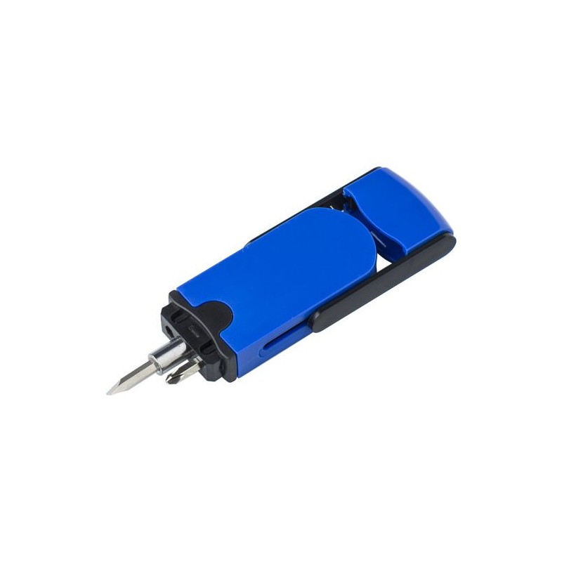 Set personnalisé de tournevis et mètre-ruban - Emir Matières : métal Couleurs : bleu cadeau collaborateur premium