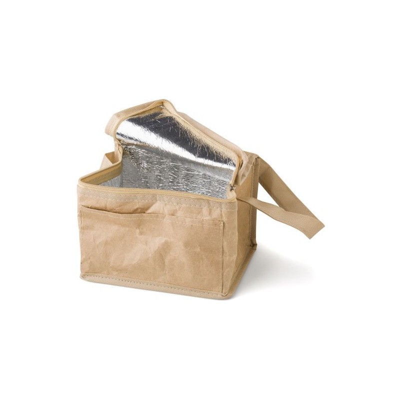 Sac isotherme personnalisé en non-tissé  Ollie Matières : aluminium Couleurs : brun marquage laser ultra précis