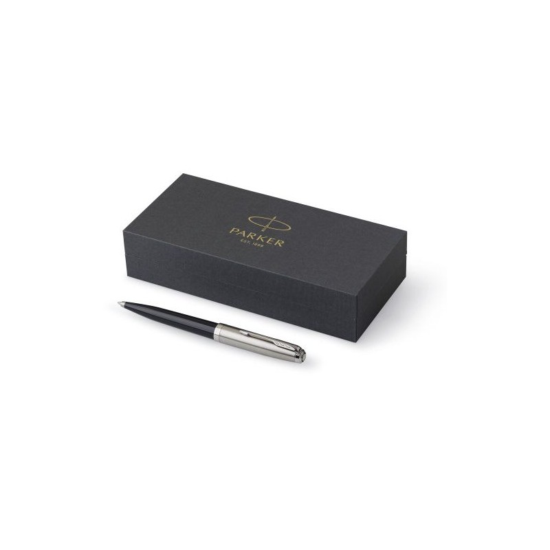 Stylo bille en acier inoxydable personnalisé Parker 51 Matières : métal Couleurs : noir cadeau entreprise pas cher