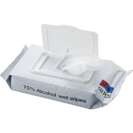 Set de 50 lingettes désinfectantes personnalisées Estella Couleurs : blanc marquage laser ultra précis
