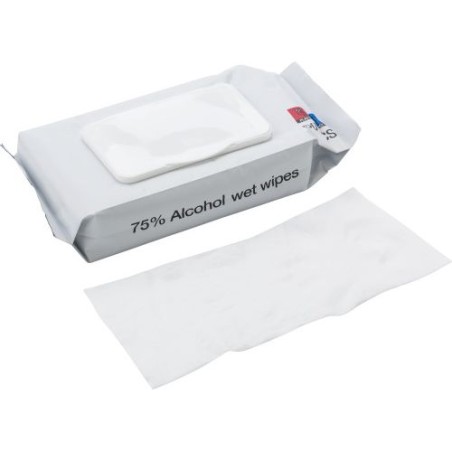 Set de 50 lingettes désinfectantes personnalisées Estella Couleurs : blanc cadeau collaborateur premium