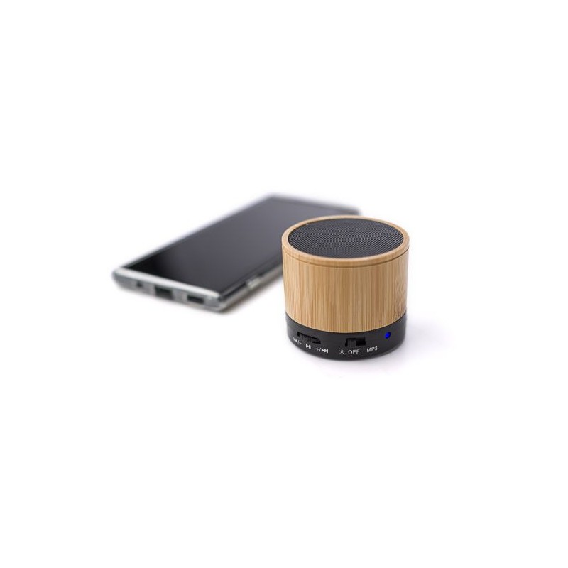 Enceinte sans fil  en bambou personnalisée - Rosalinda Matières : bambou Couleurs : bambou objet promotionnel éco-responsable