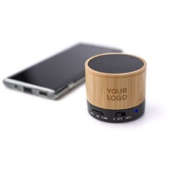 Enceinte sans fil  en bambou personnalisée - Rosalinda Matières : bambou Couleurs : bambou cadeau collaborateur premium