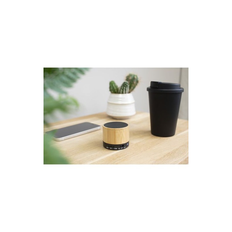 Enceinte sans fil  en bambou personnalisée - Rosalinda Matières : bambou Couleurs : bambou accessoire événementiel unique