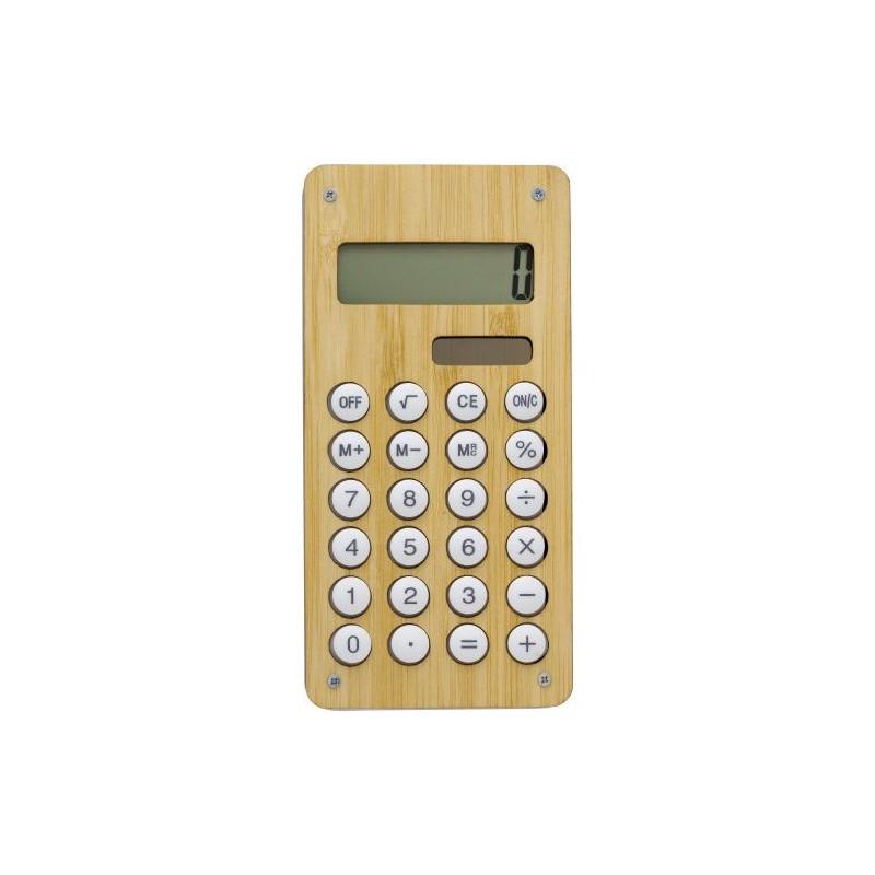 Calculatrice de poche  en bambou Thomas personnalisée pas cher Matières : bambou Couleurs : bambou