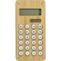 Calculatrice de poche  en bambou Thomas personnalisée pas cher Matières : bambou Couleurs : bambou cadeau entreprise pas cher