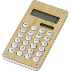 Calculatrice de poche  en bambou Thomas personnalisée pas cher Matières : bambou Couleurs : bambou impression haute définition