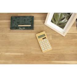 Calculatrice de poche  en bambou Thomas personnalisée pas cher Matières : bambou Couleurs : bambou marquage laser ultra précis