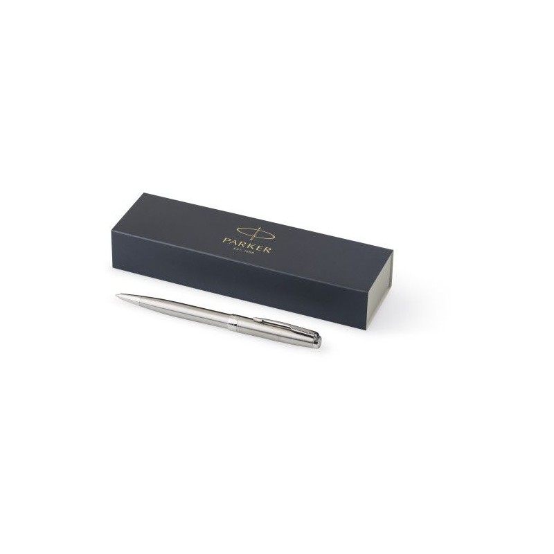 Stylo bille en acier inoxydable luxe Sonnet Matières : métal Couleurs : acier impression haute définition