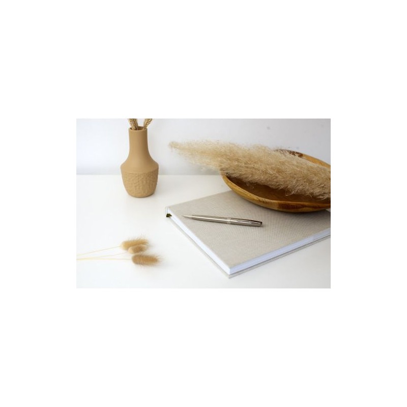Stylo bille en acier inoxydable luxe Sonnet Matières : métal Couleurs : acier marquage laser ultra précis