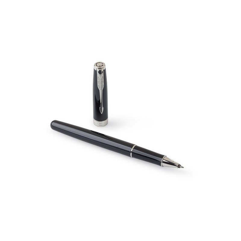 Stylo de Luxe Personnalisé Roller Parker Sonnet pas cher Matières : métal Couleurs : noir cadeau entreprise pas cher
