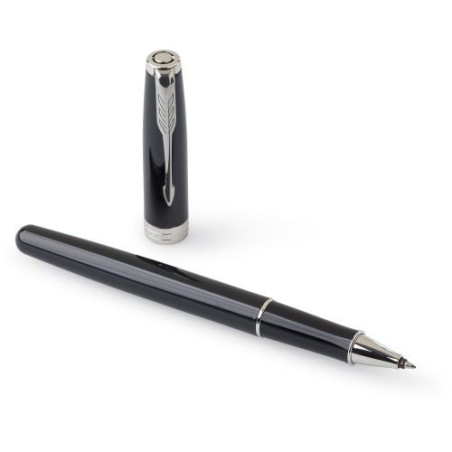 Stylo de Luxe Personnalisé Roller Parker Sonnet pas cher Matières : métal Couleurs : noir cadeau entreprise pas cher