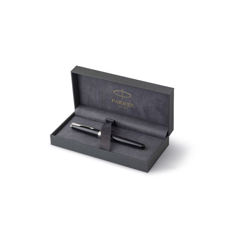 Stylo de Luxe Personnalisé Roller Parker Sonnet pas cher Matières : métal Couleurs : noir impression haute définition
