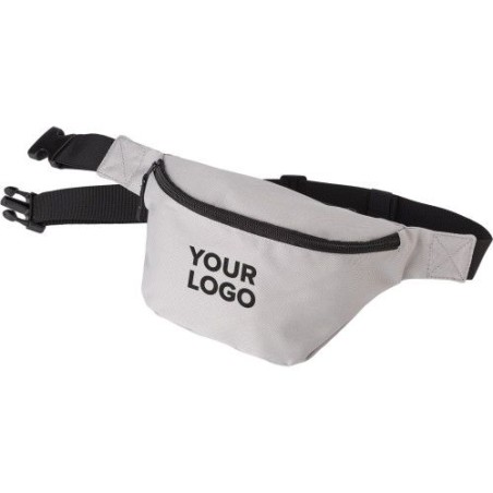 Sac banane personnalisé en polyester - Leonardo, idéal pour vos sorties Matières : polyester Couleurs : gris objet promotionnel 