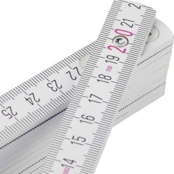 Mètre pliant  et précis de 2 m personnalisé Stabila Pro pas cher Matières : bois Couleurs : blanc cadeau entreprise pas cher