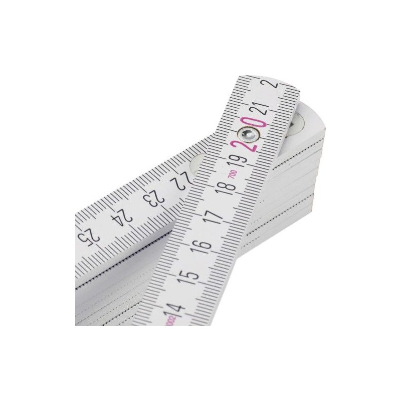 Mètre pliant  et précis de 2 m personnalisé Stabila Pro pas cher Matières : bois Couleurs : blanc cadeau entreprise pas cher