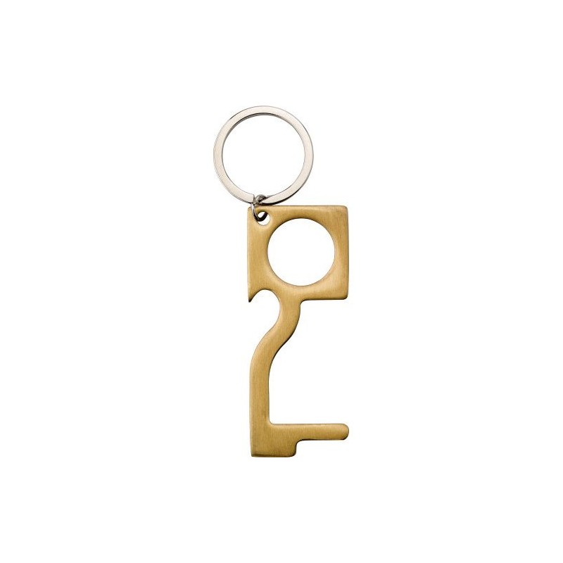 Ouvre-porte en cuivre personnalisé Finnegan Matières : cuivre Couleurs : cuivre personnalisable avec votre logo